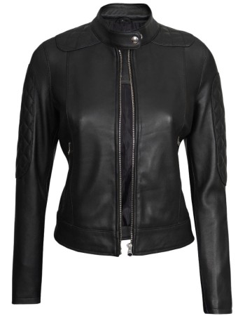 Erika Womens Black Quilted Biker Leather Jacket
