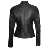 Erika Womens Black Quilted Biker Leather Jacket