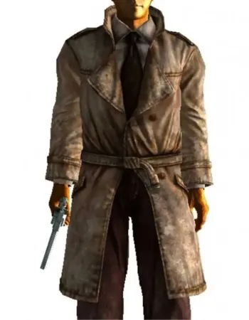 FALLOUT 4 MYSTERIOUS STRANGER BELTED LEATHER COAT