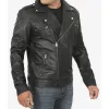 Frierson Mens Asymmetrical Black Snuff Leather Moto Jacket