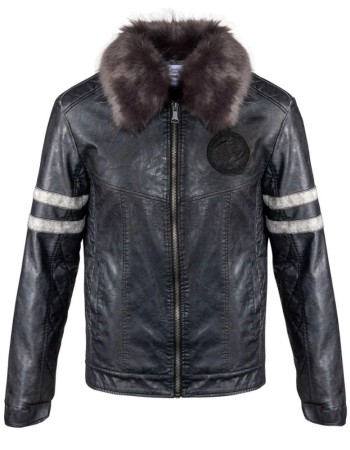Game Of Thrones Shearling Black Leather Jacket