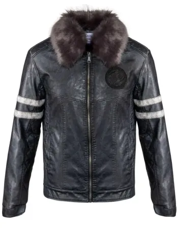Game Of Thrones Shearling Black Leather Jacket