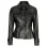 Gladys Women's Body Black Peplum Leather Jacket