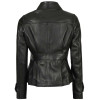 Gladys Women's Body Black Peplum Leather Jacket
