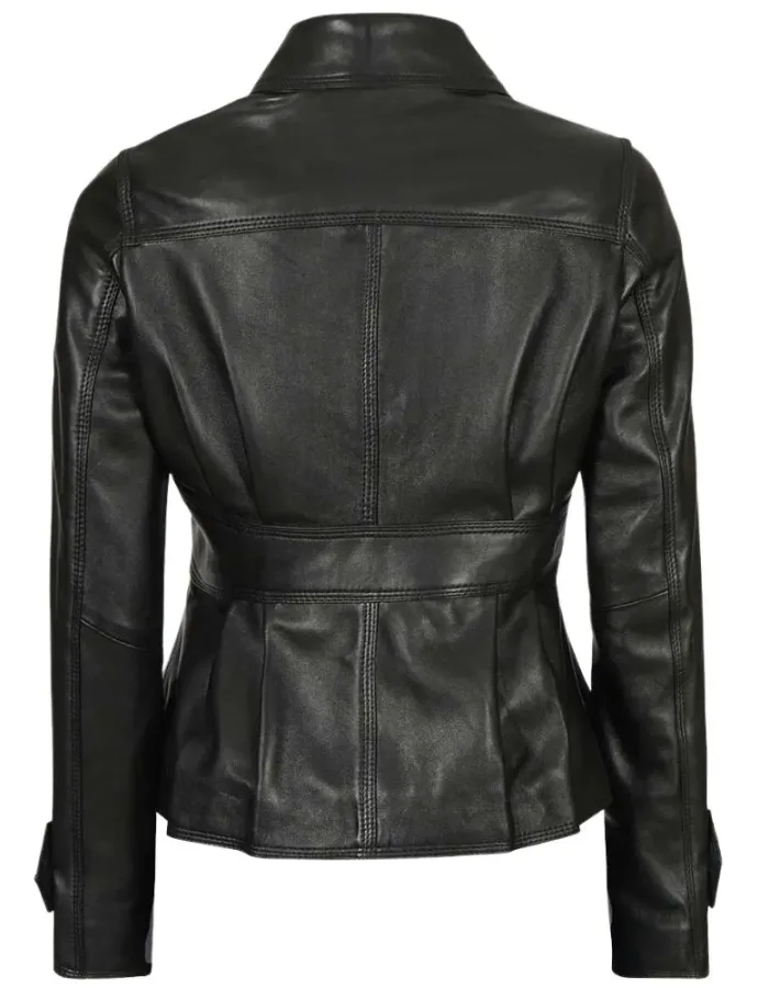 Gladys Women's Body Black Peplum Leather Jacket Gladys Women's Body Black Peplum Leather Jacket