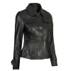 Gladys Women's Body Black Peplum Leather Jacket Gladys Women's Body Black Peplum Leather Jacket