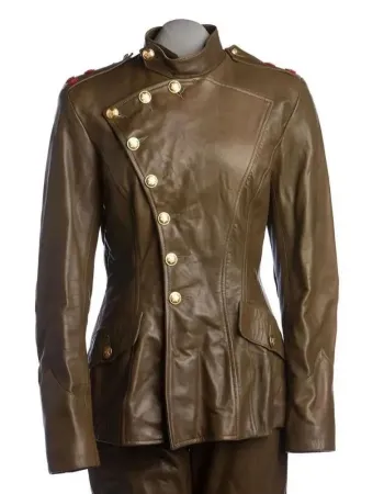 GOLDENEYE XENIA ONATOPP MILITARY BROWN LEATHER JACKET
