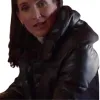 HEARTLAND SEASON 14 LOIS BLACK PUFFER LEATHER JACKET