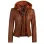 Helen Womens Cognac Brown Leather Jacket
