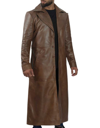 Jackson Men's Finest Leather Full Length Brown Coat