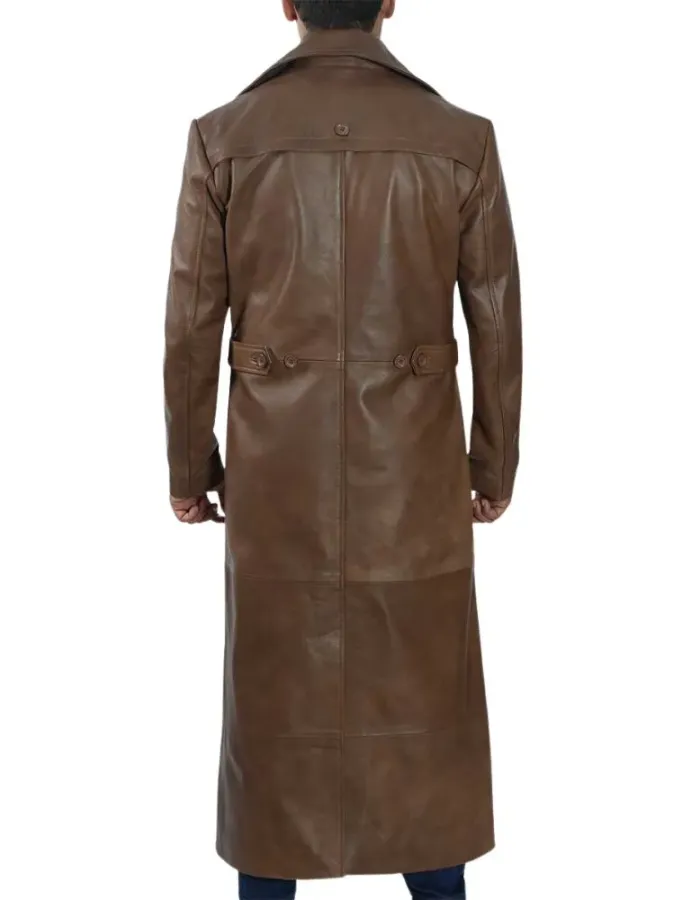 Jackson Men's Finest Leather Full Length Brown Coat