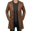 Jackson Mens Wide-Lapel Waxed Brown Leather Coat Jackson Mens Wide-Lapel Waxed Brown Leather Coat