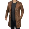 Jackson Mens Wide-Lapel Waxed Brown Leather Coat Jackson Mens Wide-Lapel Waxed Brown Leather Coat