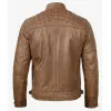Johnson Men's Camel Quilted Distressed Leather Jacket