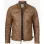 Johnson Men's Camel Quilted Distressed Leather Jacket