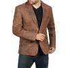 Men's Lorenzo Exclusive Two Button Real Leather Brown Blazer