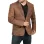 Men's Lorenzo Exclusive Two Button Real Leather Brown Blazer