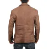 Men's Lorenzo Exclusive Two Button Real Leather Brown Blazer Men's Lorenzo Exclusive Two Button Real Leather Brown Blazer