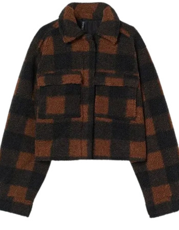 LOVE, VICTOR SEASON 03 PILAR SALAZAR BROWN CHECKERED JACKET LOVE, VICTOR SEASON 03 PILAR SALAZAR BROWN CHECKERED JACKET