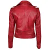 Margaret Women's Red Asymmetrical Moto Leather Jacket Margaret Women's Red Asymmetrical Moto Leather Jacket