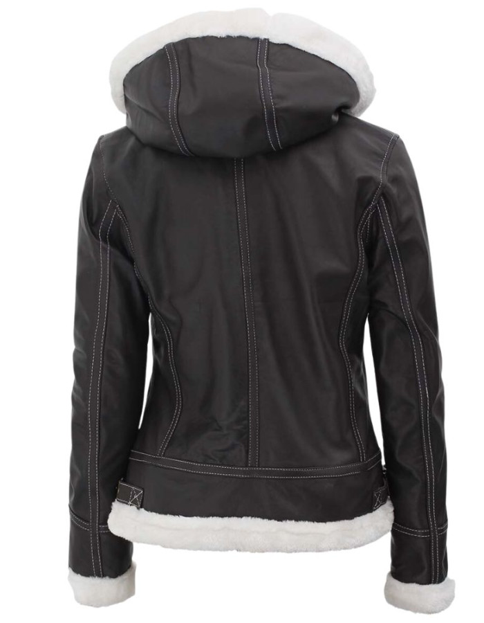 Mary B3 Brown Leather Shearling Jacket