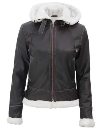 Mary B3 Brown Leather Shearling Jacket