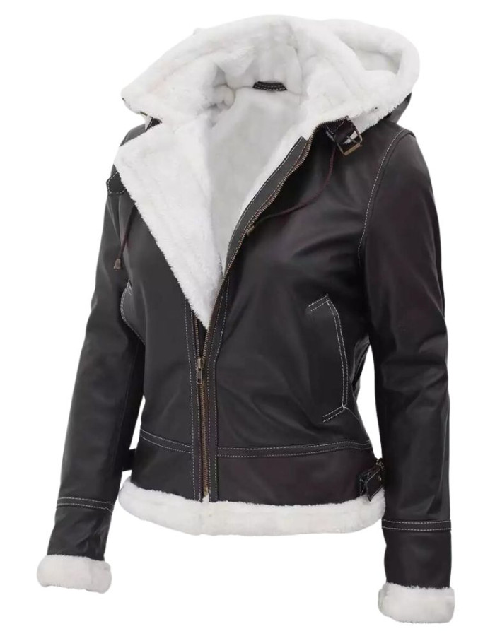 Mary B3 Brown Leather Shearling Jacket