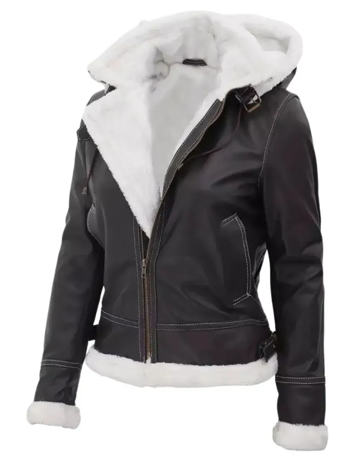 Mary B3 Brown Leather Shearling Jacket