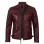 Massachusetts Cafe Racer Men's Maroon  Real Leather Jacket