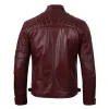 Massachusetts Cafe Racer Men's Maroon  Real Leather Jacket