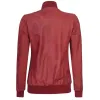 Melody Women's Snuff Leather Maroon Bomber Jacket
