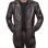 Men's 3-Buttons Distressed Brown Leather Coat