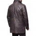 Men's 3-Buttons Distressed Brown Leather Coat