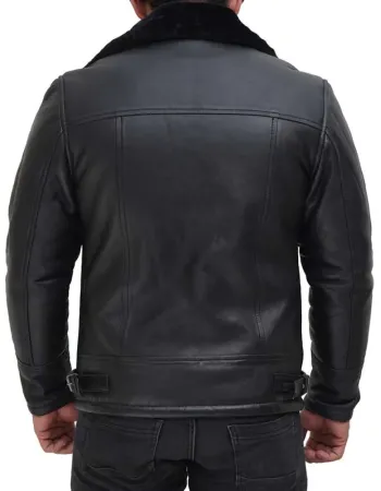 Men's Aviator B3 Black Shearling Leather Jacket