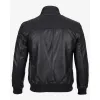 Men's Black Cowhide Leather Bomber Jacket