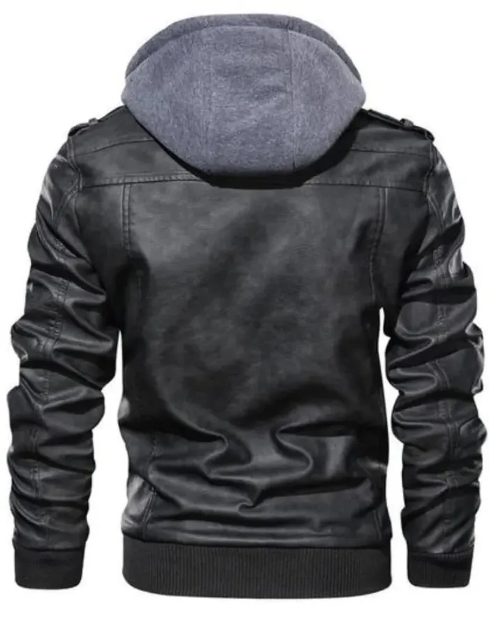 Men's Bomber Black Leather Jacket