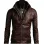 Mens Brown Bomber Faux Leather Jacket