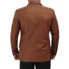 Mens Cognac Two Button Brown Leather Blazer Mens Cognac Two Button Brown Leather Blazer