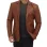Mens Cognac Two Button Brown Leather Blazer