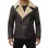 Men's Asymmetrical Shearling Dark Brown Leather Jacket