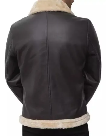 Men's Dark Brown Shearling Leather Jacket