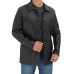 Men's Long Distressed Black Leather Jacket