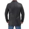 Men's Long Distressed Black Leather Jacket
