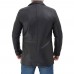 Men's Long Distressed Black Leather Jacket