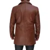 Men's Distressed Tan Leather Car Coat