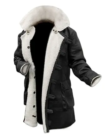 Men's Exclusive Bane Black Winters Sherpa Leather Coat