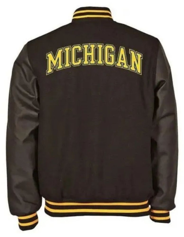 MEN'S MICHIGAN BLACK VARSITY BOMBER JACKET