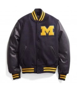 MEN'S MICHIGAN BLACK VARSITY BOMBER JACKET