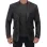 Men's Notch Lapel Black Leather Blazer