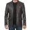 Men's Notch Lapel Ruboff Dark Brown Leather Blazer